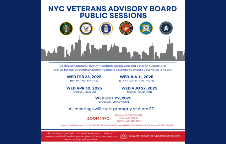 VAB Public Sessions | Queens - Wednesday, April 30th, 2025
                                           